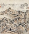 Montaña Shitao en otoño chino antiguo